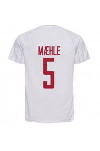 Danmark Joakim Maehle #5 Fotballdrakt Borte Klær VM 2022 Korte ermer